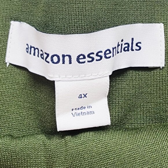 Essentials Womens 4X Green Leggings Plus Size Stretch Pants - Picture 2 of 6